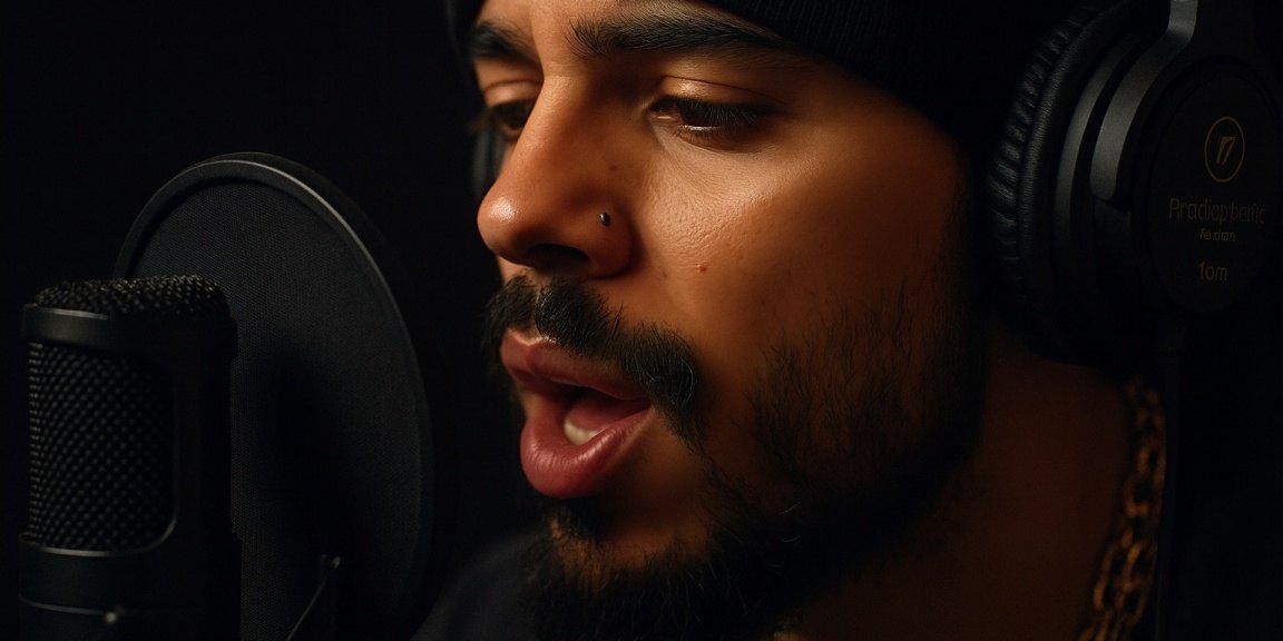 Prise de voix en cabine au studio d'enregistrement de Paris 20ᵉ
